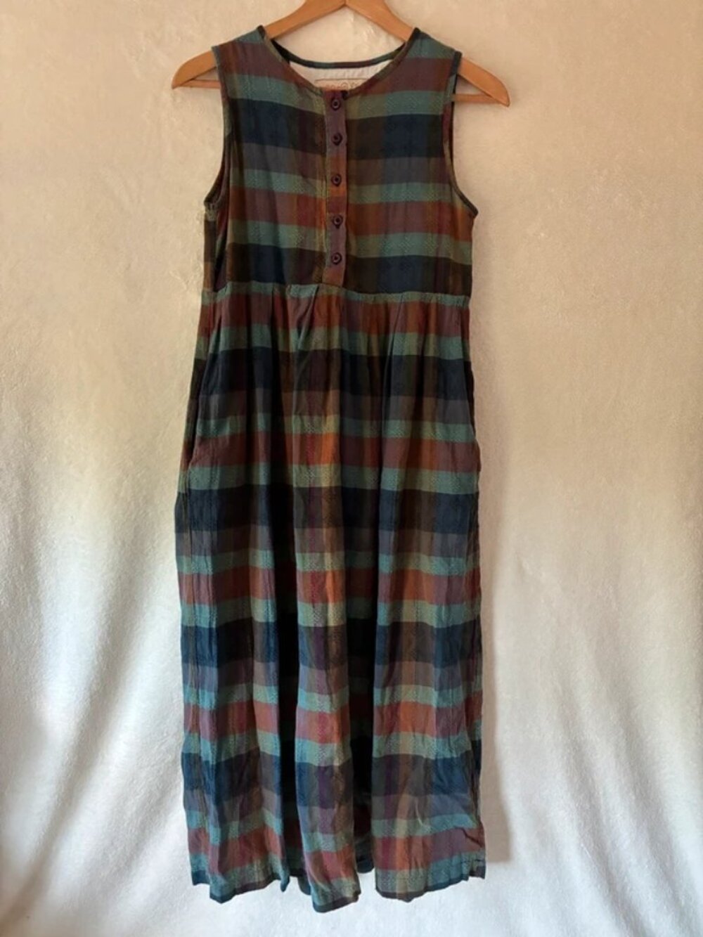 Ace & Jig Cliff Dress in Nymph Plaid Cotton Fabric XS